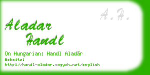 aladar handl business card